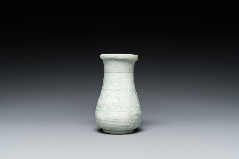 A Chinese pear-shaped qingbai vase, Song/Jin