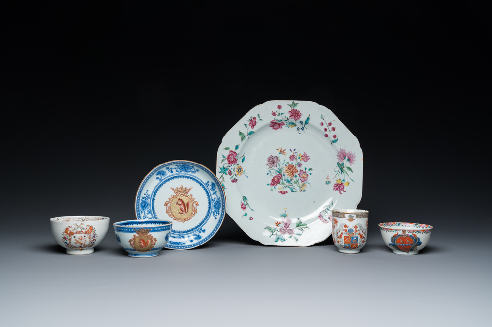 Een diverse collectie Chinees export porselein, Qianlong