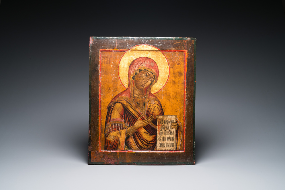 A Russian 'Mother of God' icon, 19th C.