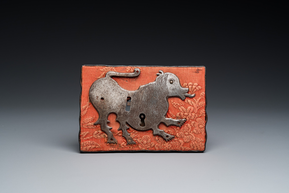 A lion-shaped iron doorlock, probably Germany, 16/17th C.