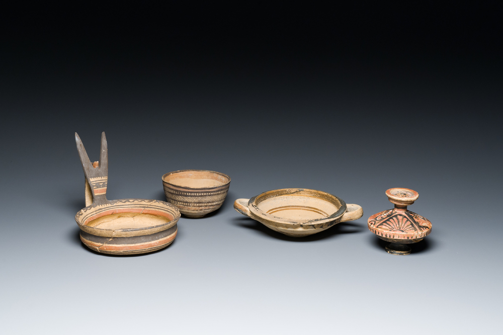 Four Greek and Roman pottery wares, Southern Italy, 5/4th C. b.C.