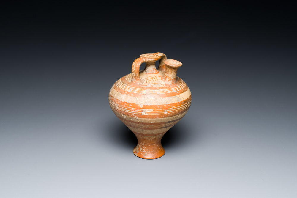 A Mycenaean terracotta stirrup jar, Cyprus, 14th/13th C. b.C.