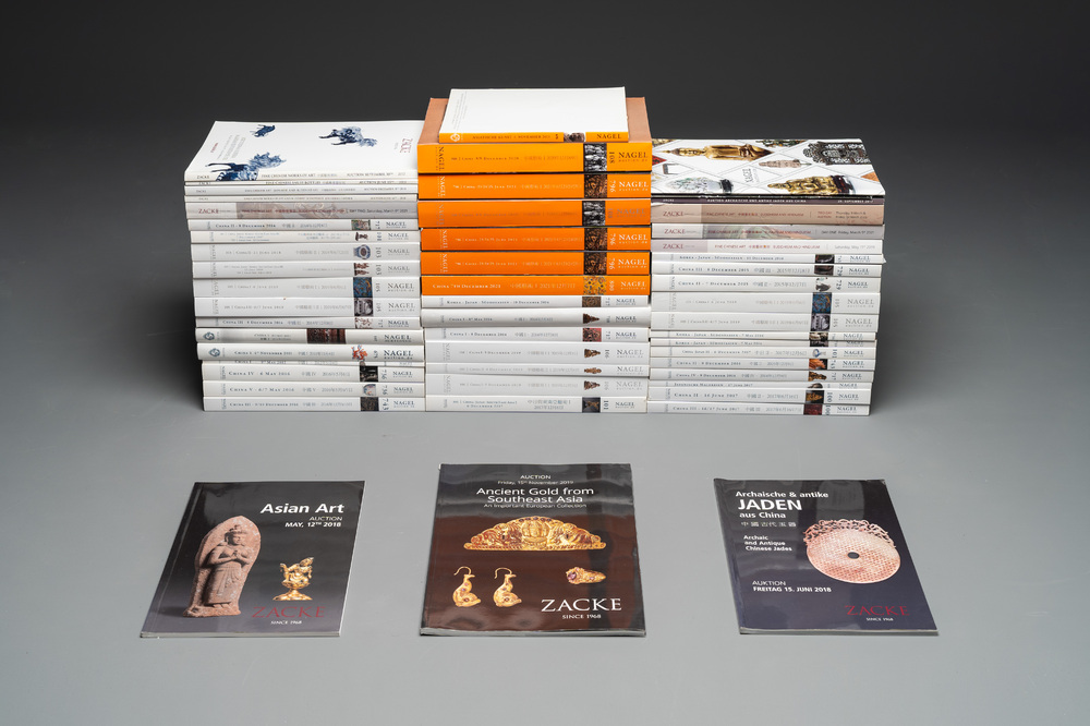 A varied collection of 54 auction catalogues on Chinese arts from Nagel and Zacke, 2010 and later