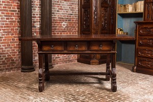 A Spanish wooden table, 17th C. and later