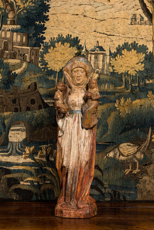 Sainte Anne trinitaire en bois sculpté et polychromé, Allemagne du sud, début du 16ème