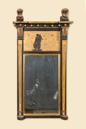 Een deels verguld houten Empire spiegel, 19e eeuw