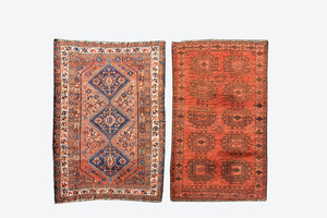 Deux tapis orientaux à décor ornemental, 19/20ème