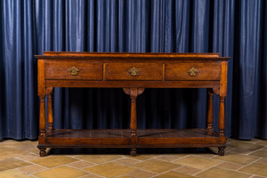 An English oak sideboard, 18th C. and later