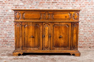 An Italian walnut cupboard, 17/18th C.