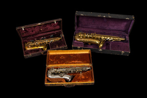 Trois saxophones, e.a. Elkhart et Henton Knecht, Amérique, 20ème
