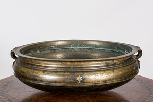 A large Indian bronze censer, 19th C.