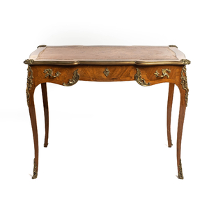 A French mahogany veneered Louis XV-style ladies desk with gilt bronze mounts, 19th C.