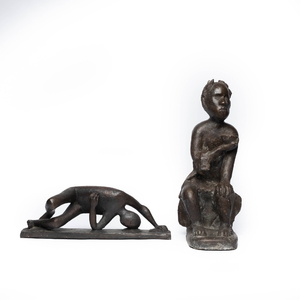 Lazar Gadaïev (école russe, 1938-2008): Deux sculptures en bronze, 20ème