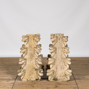 A pair of Gothic Revival limestone pinnacles, probably 19th C.