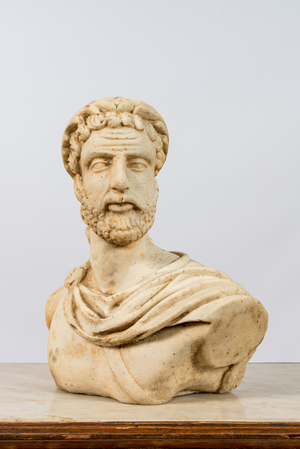 Buste en marbre d'un empereur romain, 20ème siècle