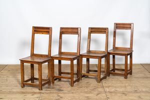 Four walnut 'Lorraine' chairs, 18th C.