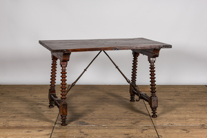 A Spanish walnut table, 17th C. and later