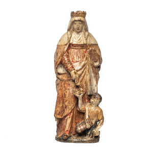 Sainte Elisabeth en bois sculpté et polychromé, fin du 16ème